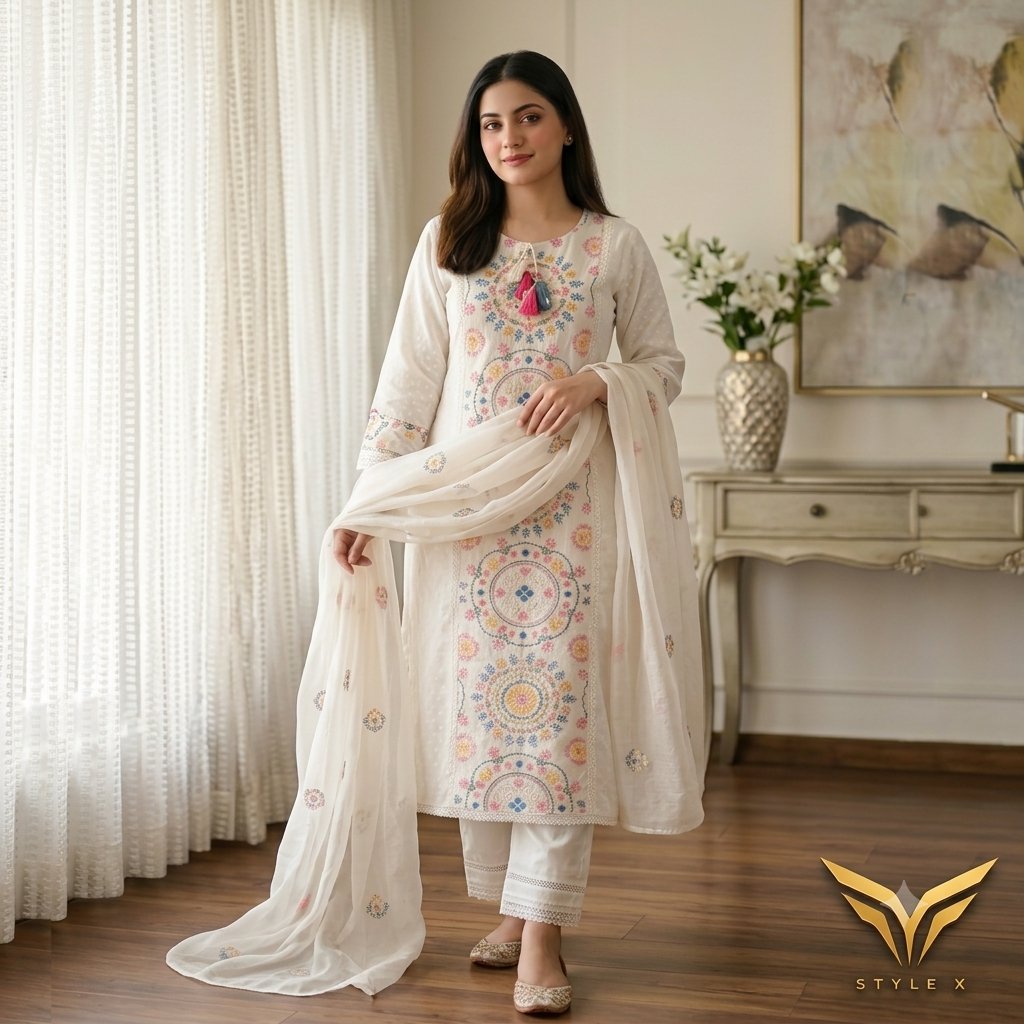 Embroidery Three Piece